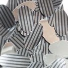 Oval Sequin 1.5" Black Gray Corrugated Stripe Metallic