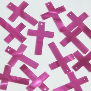 Simple Cross Sequin 1" Purple Mirage Illusion