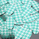 Oval Sequin 1.5" Teal Silver Houndstooth Pattern Metallic
