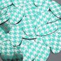 Oval Sequin 1.5" Teal Silver Houndstooth Pattern Metallic