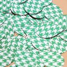 Teardrop Sequin 1.5" Green Silver Houndstooth Pattern Metallic
