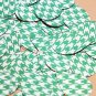 Teardrop Sequin 1.5" Green Silver Houndstooth Pattern Metallic