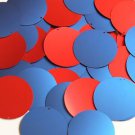 Round Sequin 1.5" Red Blue Matte Silk Frost
