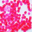 4mm Flat SEQUIN PAILLETTES Loose ~ Neon Pink Glow Edge Fluorescent See Thru
