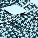 Long Diamond Sequin 1.75" Black Silver Houndstooth Pattern Metallic