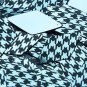Long Diamond Sequin 1.75" Black Silver Houndstooth Pattern Metallic