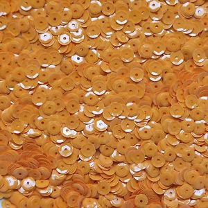 6mm Cup Sequins Golden Orange Opaque. Made in USA