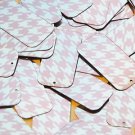 Rectangle Sequin 1.5" Pink Silver Houndstooth Pattern Metallic
