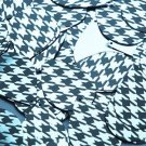 Teardrop Sequin 1.5" Black Silver Houndstooth Pattern Metallic