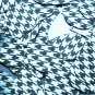 Teardrop Sequin 1.5" Black Silver Houndstooth Pattern Metallic