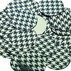 Round Sequin 1.5" Black Gold Houndstooth Pattern Metallic