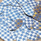 Navette Leaf Sequin 1.5" Blue Silver Houndstooth Pattern Metallic