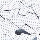 Rectangle Sequin 1.5" Purple Polka Dot on Silver Metallic
