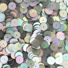 10mm Flat SEQUIN Loose PAILLETTES ~ SILVER LAZERSHEEN Reflective Iridescent