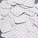 Square Diamond Sequin 1.5" Pink Silver Houndstooth Pattern Metallic