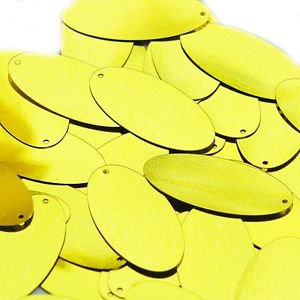Yellow Metallic Sequins Oval 1.5 inch Large Couture Paillettes