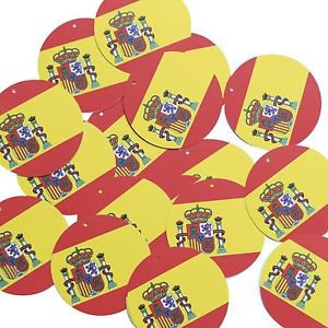 Round Sequin 1.5" Spanish Flag Spain Multicolor Opaque