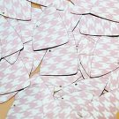 Fishscale Fin Sequin 1.5" Pink Silver Houndstooth Pattern Metallic