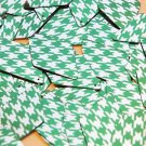 Long Diamond Sequin 1.75" Green Silver Houndstooth Pattern Metallic