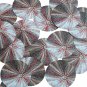 Round Sequin 1.5" Urchin Shell Ocean Sealife Red Gray White Opaque