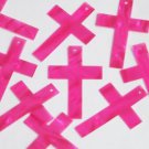 Simple Cross Sequin 1.5" Super Hot Passion Pink Bubble Illusion
