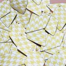 Long Diamond Sequin 1.75" Yellow Silver Houndstooth Pattern Metallic