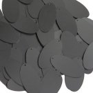 Oval Sequin 1.5" Black Matte Silk Frost