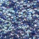 4mm Cup SEQUIN FACET PAILLETTES ~ SAPPHIRE BLUE CRYSTAL Rainbow Iris Iridescent