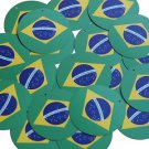 Round Sequin 1.5" Brazilian Flag Brazil Multicolor Opaque