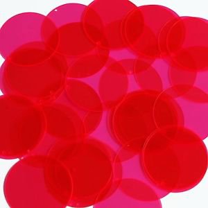 Round Sequin 1.5" Magenta Pink Transparent See-Thru
