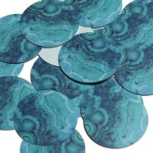 Round Sequin 1.5" Chrysocolla Blue Gemstone Bands Opaque