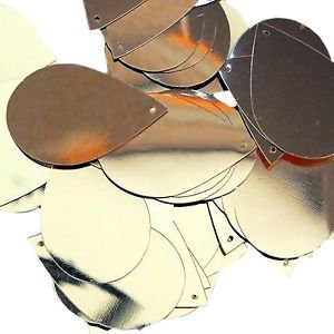 Gold Shiny Metallic Sequins Teardrop 1.5" Large Couture Paillettes