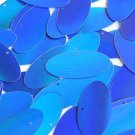 Blue Lazersheen Sequin Oval Ellipse 1.5 inch Metallic Couture Paillettes