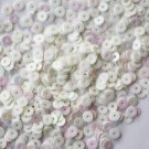 4mm Flat SEQUIN PAILLETTES ~ AURORA PEARL WHITE Iridescent ~ Made in USA