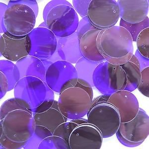 20mm Sequins Purple Plum Transparent See-Thru. Made in USA