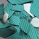 Long Diamond Sequin 1.75" Teal Blue Green Corrugated Stripe Metallic