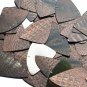 Fishscale Fin Sequin 1.5" Deep Brown Distressed Crocodile Print Metallic