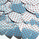 Navette Leaf Sequin 1.5" Red Polka Dot on Silver Metallic