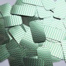 Rectangle Sequin 1.5" Green Silver Chevron Zig Zag Pattern Metallic