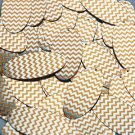 Oval Sequin 1.5" Orange Silver Chevron Zig Zag Pattern Metallic