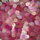 6mm Flat SEQUIN PAILLETTES ~ PINK CRYSTAL Rainbow Iris Iridescent ~ Made in USA