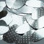 Oval Sequin 1.5" Pink Polka Dot on Silver Metallic