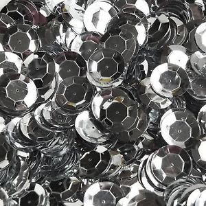 20mm Cup Sequins Silver Metallic. Made in USA
