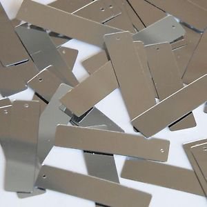 Silver Metallic Sequin Skinny Rectangle 1.5 inch Couture Loose Paillettes