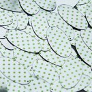 Oval Sequin 1.5" Lime Green Polka Dot on Silver Metallic