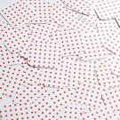Square Diamond Sequin 1.5" Red Polka Dot on White Opaque