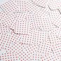 Square Diamond Sequin 1.5" Red Polka Dot on White Opaque