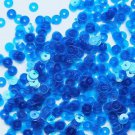 4mm Sequins Turquoise Blue Transparent See-Thru. Made in USA