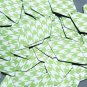 Long Diamond Sequin 1.75" Lime Green Silver Houndstooth Pattern Metallic