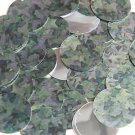 30mm Sequins Green Ivy Vine Leaf Silver Metallic